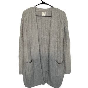 Hippie Rose Sky Blue Long Sleeve Wispy Knit Sweater Cardigan Women Sz S